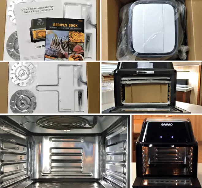 ommo dehydrator air fryer parts and inside