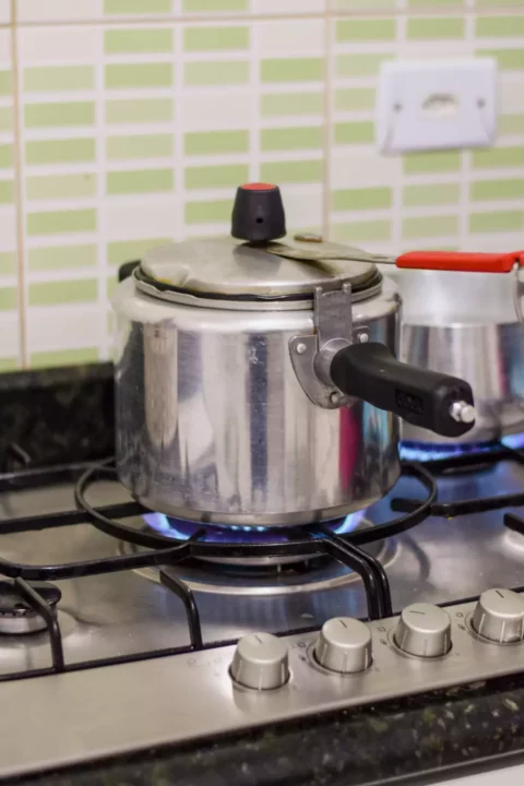 pressure cooker on a stove